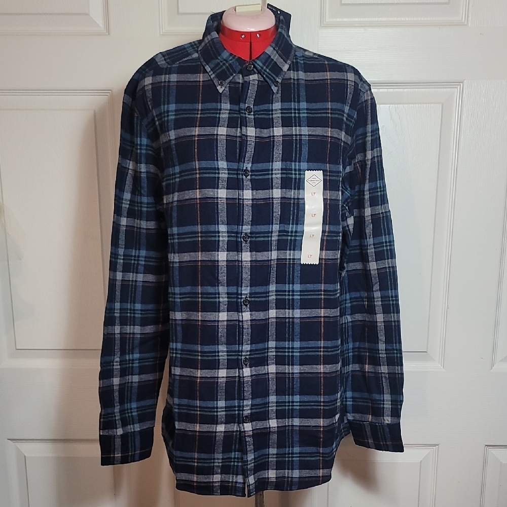 St. John's Bay Blue and White Casual Button Down Shirt